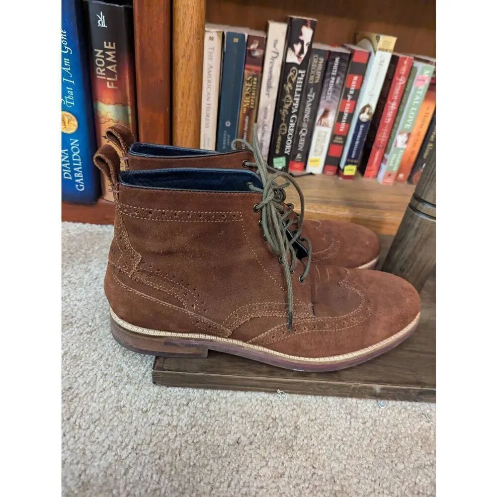 Ted Baker London Men’s EU 44 US 10-10.5 Brown Leather Chukka Boots